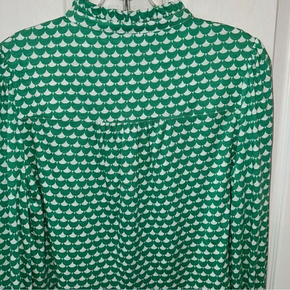 Boden Green and White Carolina Jersey Shirt- 4- like new! - Picture 10 of 13
